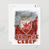Carte Postale GRB Delije Sever Crvena Zvezda Beograd / Red Star (Devant / Derrière)