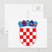 Carte Postale Grb Hrvatske, armoiries croates (Devant / Derrière)
