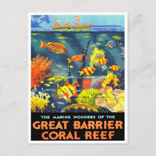 Carte Postale Great Barrie Coral Reef Australie voyage vintage