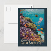 Carte Postale Great Barrie Reef Queensland Travel Art Vintage (Devant / Derrière)