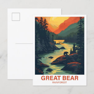 Carte Postale Great Bear Rainforest Canada Illustration Voyage