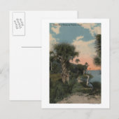 Carte Postale Great Blue Heron sur la plage de la côte de Florid (Devant / Derrière)