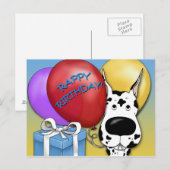 Carte postale Great Dane Anniversaire (Devant / Derrière)