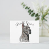 Carte Postale Great Dane (bleu) Maman 2 (Debout devant)