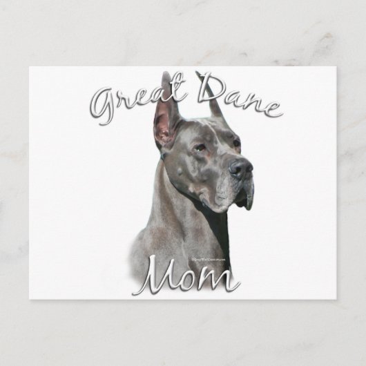 Carte Postale Great Dane (bleu) Maman 2 (Devant)