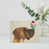 Carte Postale Great Dane et Cupcake (Debout devant)