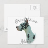 Carte Postale Great Dane (harlequin) Maman 2 (Devant / Derrière)
