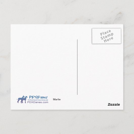 Carte Postale Great Dane Marley (Dos)