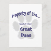 Carte Postale Great Dane propriété (Devant)