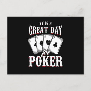 Carte Postale Great Day For Poker Casino Cards Gambler Gift