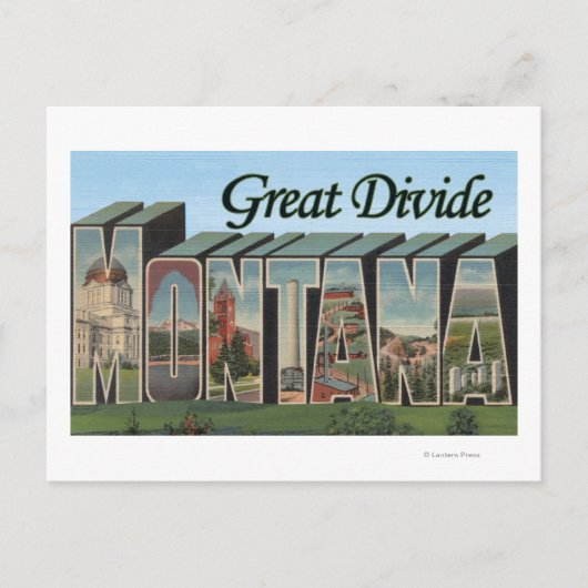 Carte Postale Great Divide, Montana - Scènes de grandes lettres (Devant)