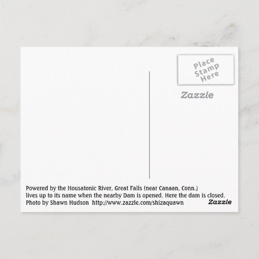 Carte Postale Great Falls (Dos)