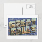 Carte Postale Great Falls, Montana - Grandes lettres Scènes 2 (Devant / Derrière)