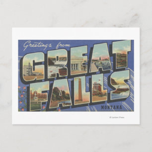 Carte Postale Great Falls, Montana - Grandes lettres Scènes 2