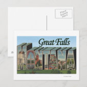 Carte Postale Great Falls, Montana - Scènes de grandes lettres (Devant / Derrière)