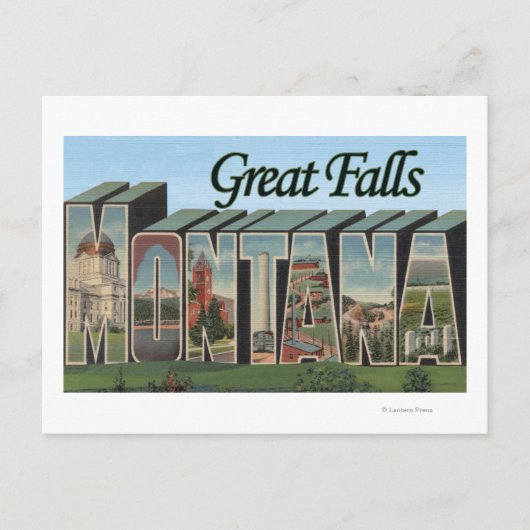 Carte Postale Great Falls, Montana - Scènes de grandes lettres (Devant)