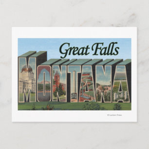 Carte Postale Great Falls, Montana - Scènes de grandes lettres