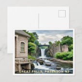 Carte Postale Great Falls, Paterson NJ (Devant / Derrière)