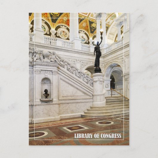 Carte Postale Great Hall, Bibliothèque du Congrès, Washington, D (Devant)