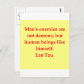 Carte Postale great Lao Tzu quota (Devant / Derrière)
