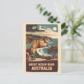 Carte Postale Great Ocean Road Australie Illustration Art Voyage (Debout devant)