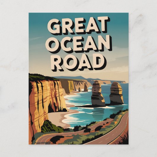 Carte Postale Great Ocean Road Vintage (Devant)