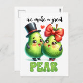 Carte Postale Great Pear Punny Funny Valentine (Devant / Derrière)