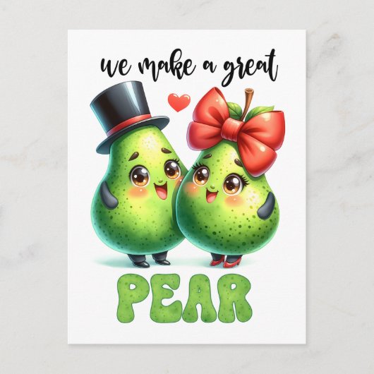 Carte Postale Great Pear Punny Funny Valentine (Devant)