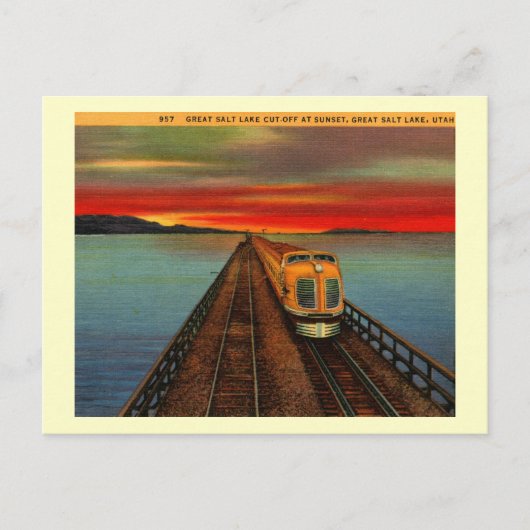 Carte Postale Great Salt Lake Train, Utah Vintage (Devant)