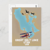 Carte Postale Great Salt Lake, Utah Travel poster (Devant / Derrière)