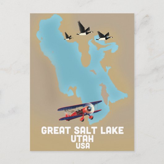 Carte Postale Great Salt Lake, Utah Travel poster (Devant)