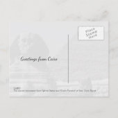 Carte Postale Great Sphinx Statue Giza Cairo Egypt Voyage (Dos)