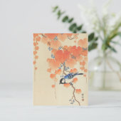 Carte Postale Great Tit sur Paulownia Branch par Ohara Koson (Debout devant)