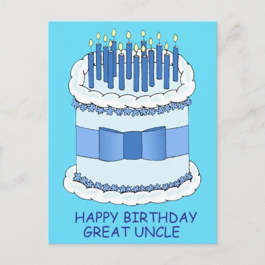 Carte Postale Great Uncle Happy Birthday Cake and Candles (Devant)
