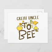 Carte Postale Great Uncle To Bee Pregnancy Announcement Pregnant (Devant / Derrière)