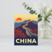 Carte Postale Great Wall of China Sunset (Debout devant)