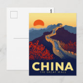 Carte Postale Great Wall of China Sunset (Devant / Derrière)