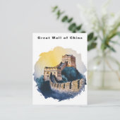 Carte Postale Great Wall of China Travel Watercolor (Debout devant)
