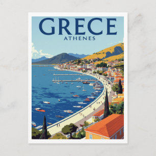 Carte Postale Grèce Athènes Voyage sur le port maritime