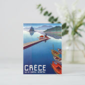 Carte Postale Grèce, bateaux de pêche sur Kerkyra, île de Corfou (Debout devant)