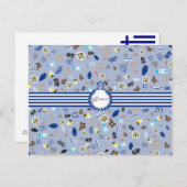 Carte Postale Grèce : des objets célèbres du passé et du présent (Devant / Derrière)