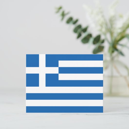 Carte Postale Grèce - Drapeau grec (Debout devant)