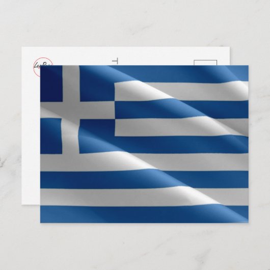 Carte Postale Grèce - drapeau grec - (Devant / Derrière)