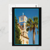 Carte Postale Grèce - Église grecque orthodoxe avec palmier (Devant / Derrière)
