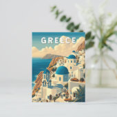 Carte Postale Grèce Illustration Voyage Art Vintage (Debout devant)