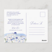 Carte Postale Grèce Mariage Merci script Monogramme photo (Dos)