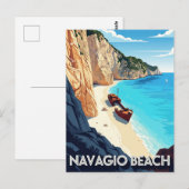 Carte Postale Grèce Navagio Beach Travel (Devant / Derrière)