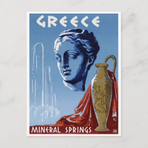 Carte Postale Grèce Ressorts minéraux Vintage voyage Poster Rest