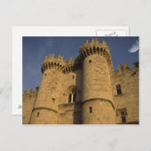 Carte Postale Grèce, Rhodes Town. Vue sur le Palais de (Devant / Derrière)