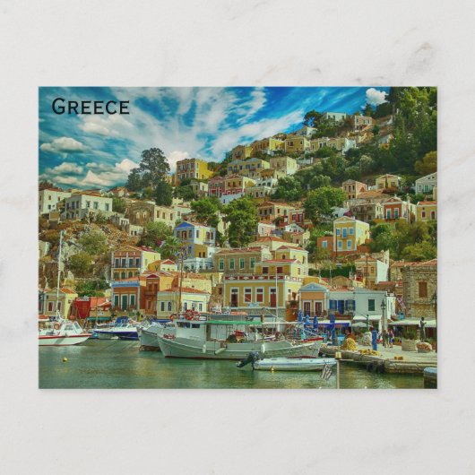 Carte Postale Grèce Symi Grec Ile de Voyage (Devant)